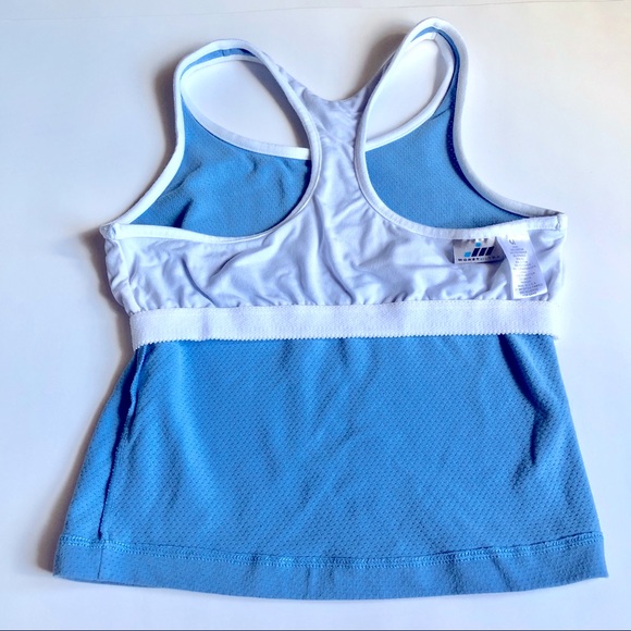 MORET ULTRA Racerback Tank Top CoolMax Medium Blue Built In Bra Women’s - Picture 5 of 15